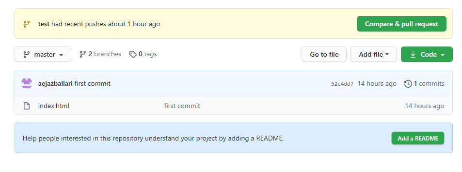 compare & pull request
